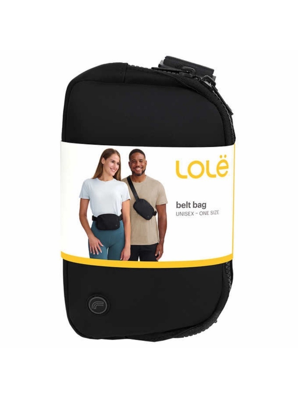 NEW WITH TAGS-Lole Unisex Adjustable Straps Compact Minimal Sleek Black Belt Bag